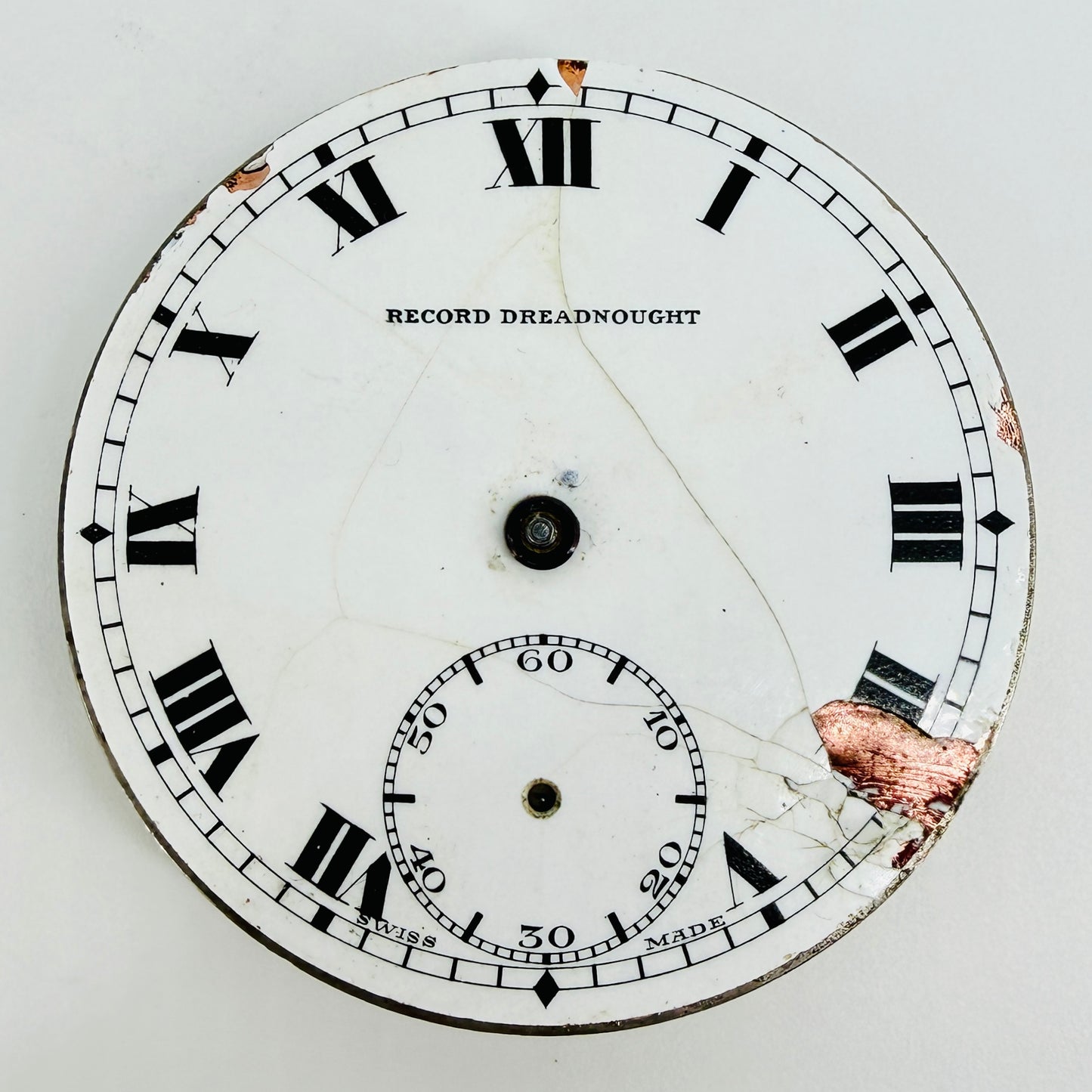 Record Dreadnought Trenton Pocket Watch Movement - 42mm - Spares Repair