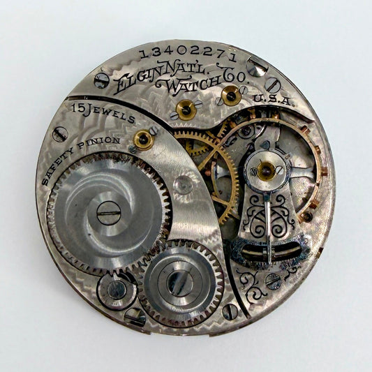 Antique Elgin Pocket Watch Movement - Model 3 - c.1908 - Spares/Reapir