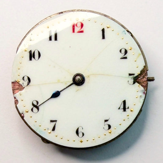 Antique Swiss Watch Movement 24.8mm – Partially Working, Balance OK - image 2