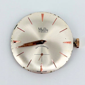 Peseux 330 "MuDu" 17 Jewels Wristwatch Movement & Dial - Running Fast