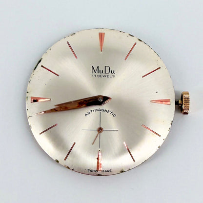 Peseux 330 "MuDu" 17 Jewels Wristwatch Movement & Dial - Running Fast