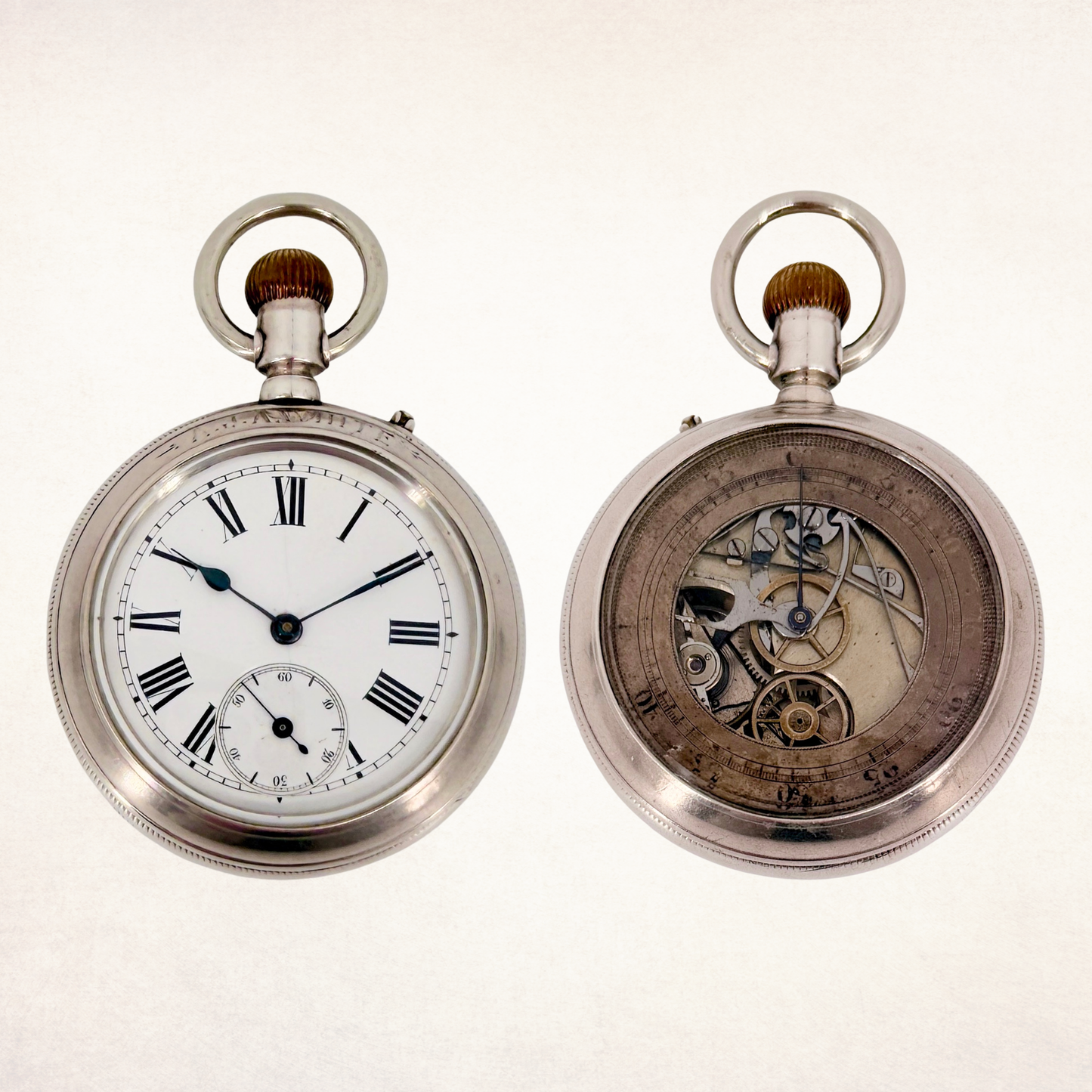Antique Double-Sided Chronograph Pocket Watch – Working
