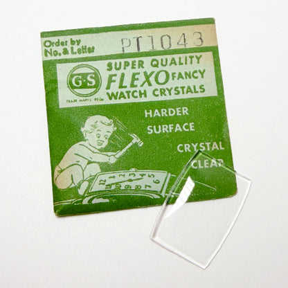 Tonneau / Barrel (PT Series) - Bottom Edges Flat - G-S Flexo Acrylic Watch Crystals - Vintage New Old Stock