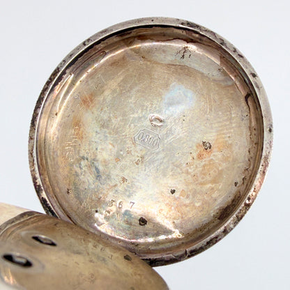 Antique Swiss Silver Cased Pocket Watch - Working
