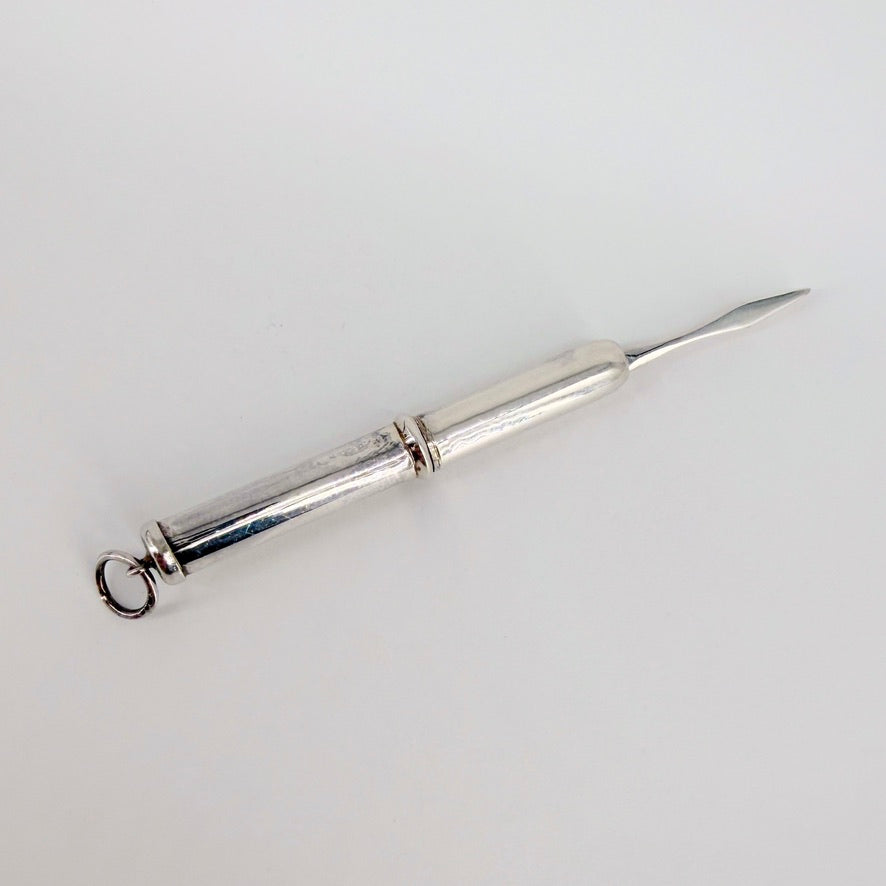 Sterling Silver Retractable Toothpick, Hallmarked London 2005 - image 6