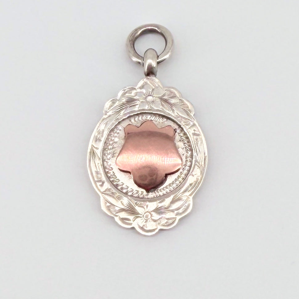 Antique Sterling Silver & Gilt Fob Medal – Birmingham 1924 – Thomas Fattorini