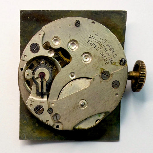 14 Jewels Swiss Rectangular Watch Movement 23.8mm – For Spares or Repair - image 1