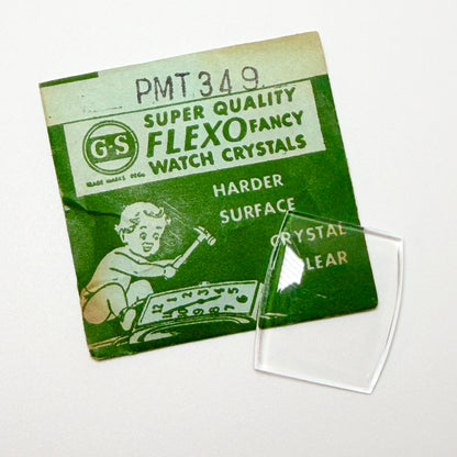 Tonneau / Barrel (PMT Series) - Bottom Edge Curved (Long Sides) - G-S Flexo Acrylic Watch Crystals - Vintage New Old Stock