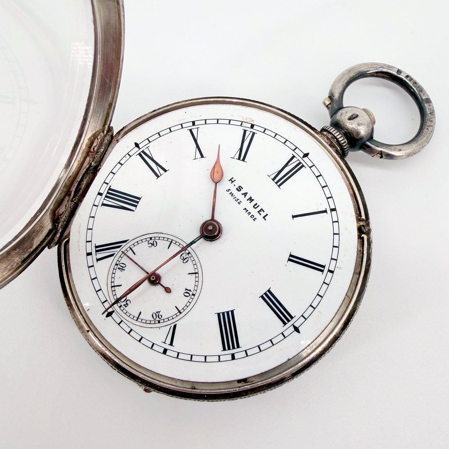 Antique Swiss 935 Silver Pocket Watch - H. Samuel - Working