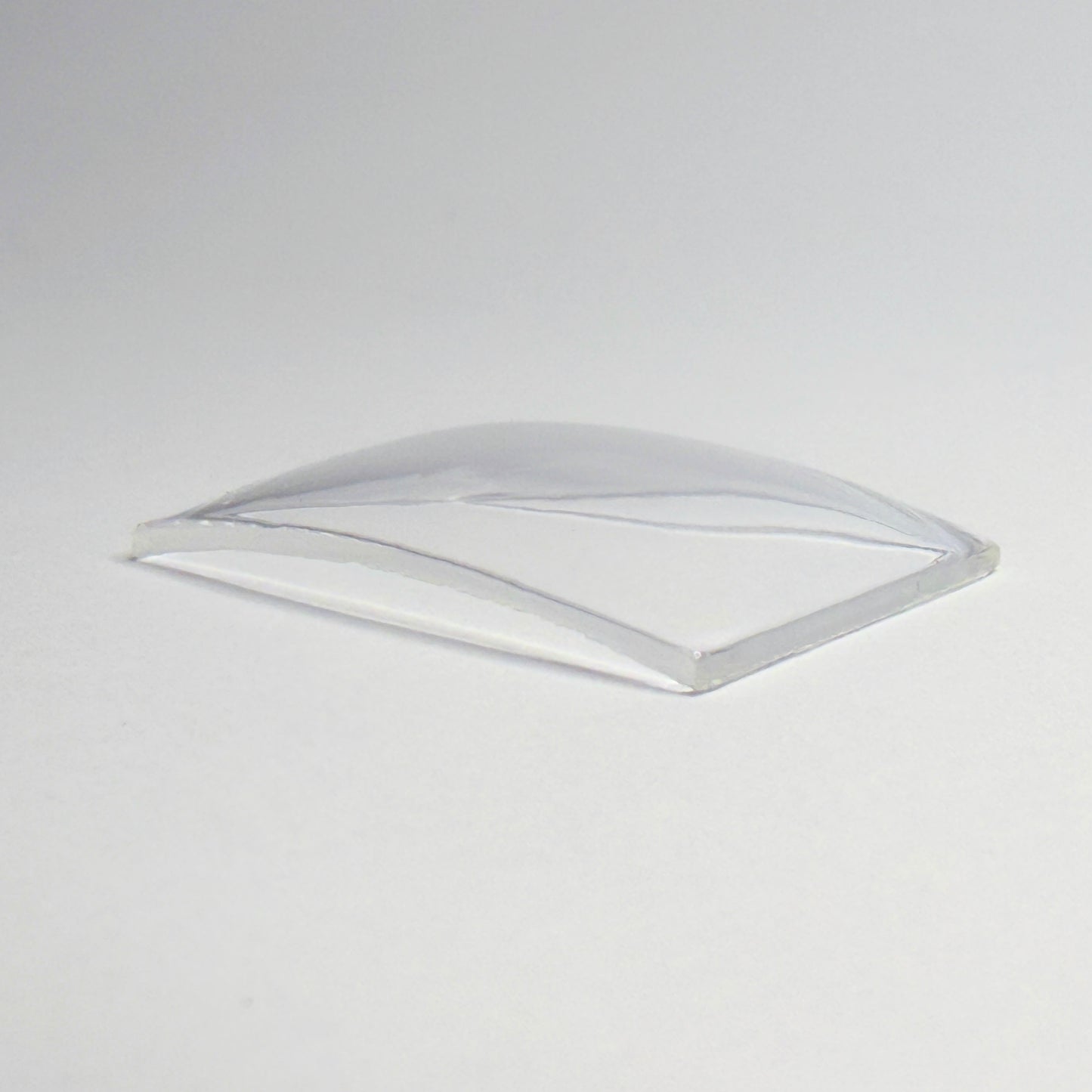 Rectangle - Bottom Edge Curved (Long Sides) - G-S Flexo Acrylic Watch Crystals - Vintage New Old Stock