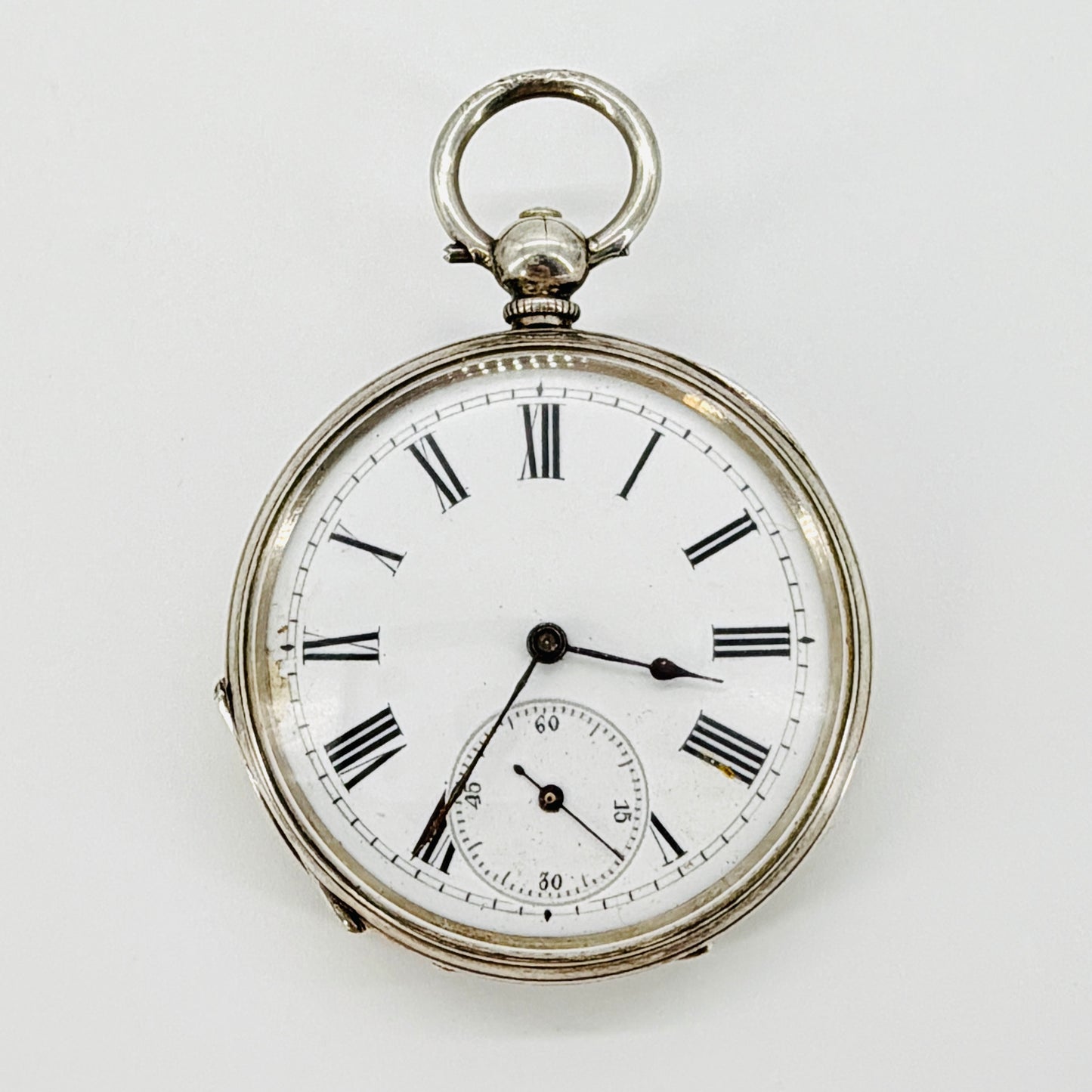 Antique Silver Cased Pocket Watch - Key Wound - Working