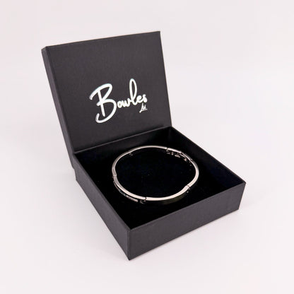 Accurist Sterling Silver Link Panel Bracelet with Blue Stone Birmingham Hallmark - image 3