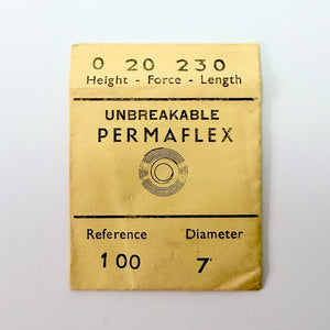 Permaflex Mainspring - H 1.15 × T 0.07 × L 230 × D 7 mm - Ref. 100