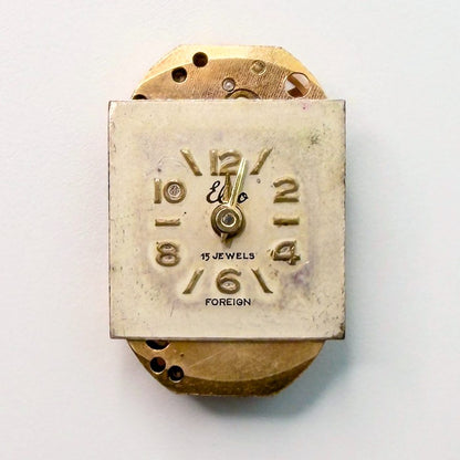 Elco HP 25 (Parrenin) Vintage Rectangular Watch Movement – 15 Jewels, 19.5 x 12. - image 2