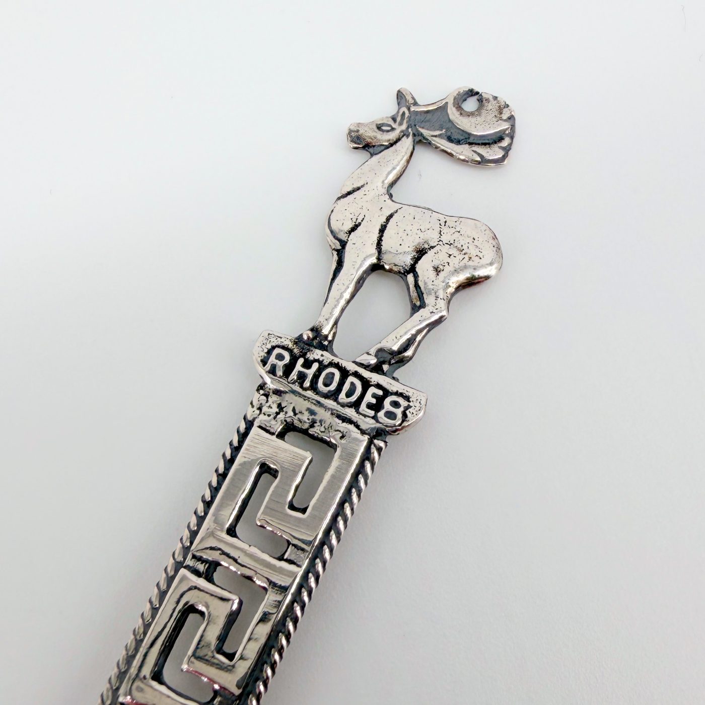 Rhodes Silver Souvenir Tea Spoon – Stamped 800 Silver, Greek Deer Motif - image 4