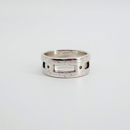 Vintage Kit Heath Sterling Silver & Diamond Ring, London Hallmark, UK Size T - image 4