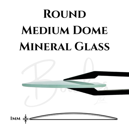 Round - Medium Dome - Mineral Glass Watch Crystals - Brand New