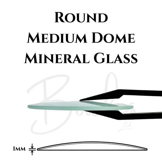 Round - Medium Dome - Mineral Glass Watch Crystals - Brand New