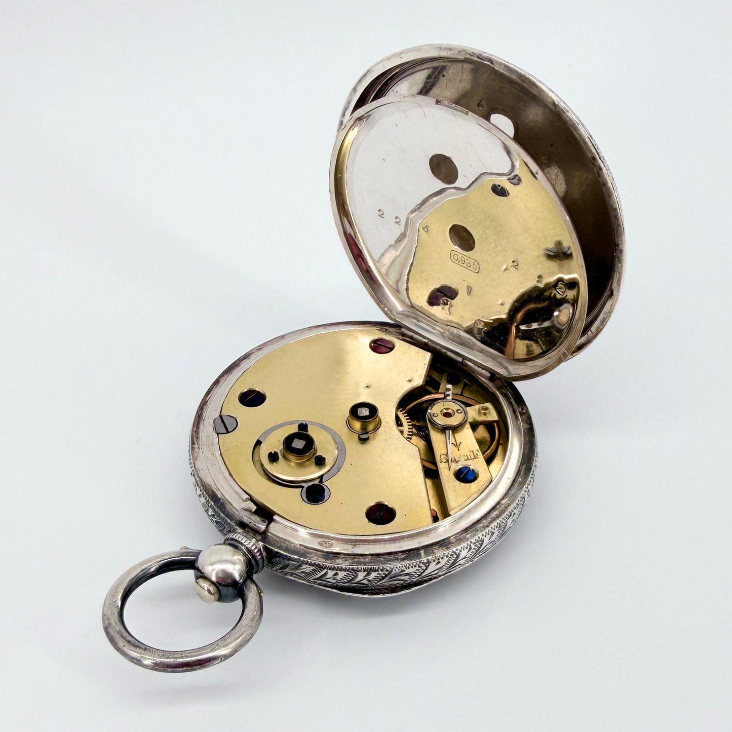 Antique Swiss 935 Silver Pocket Watch - H. Samuel - Working