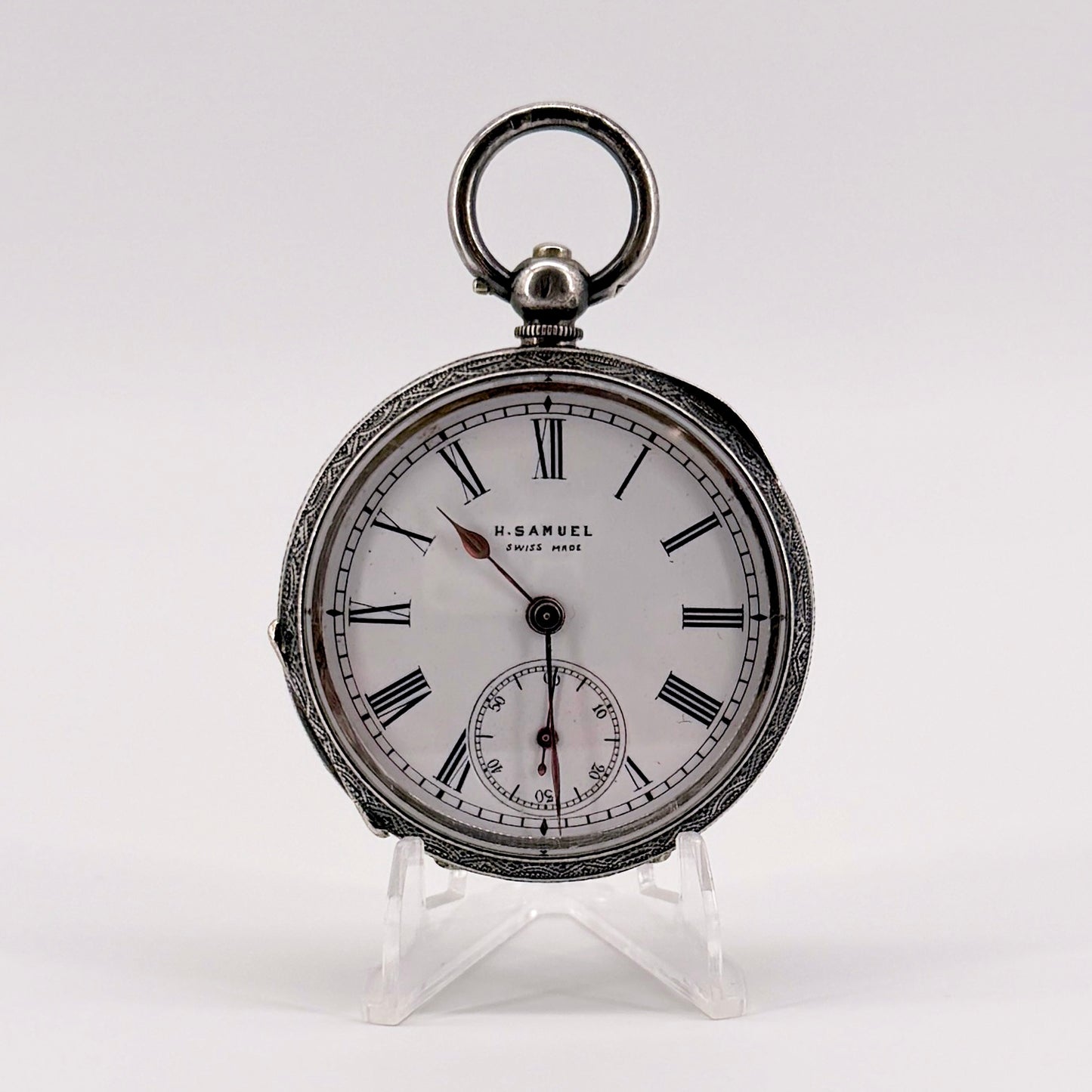 Antique Swiss 935 Silver Pocket Watch - H. Samuel - Working