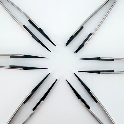 Set of 6 Precision Tweezers – Stainless Steel & Anti-Static Tips - Watchmaking, Electronics, Jewellery