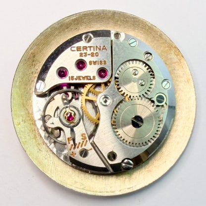 Certina 23-20 Manual Wind Watch Movement 23.7mm – Working, Stem Broken - image 1