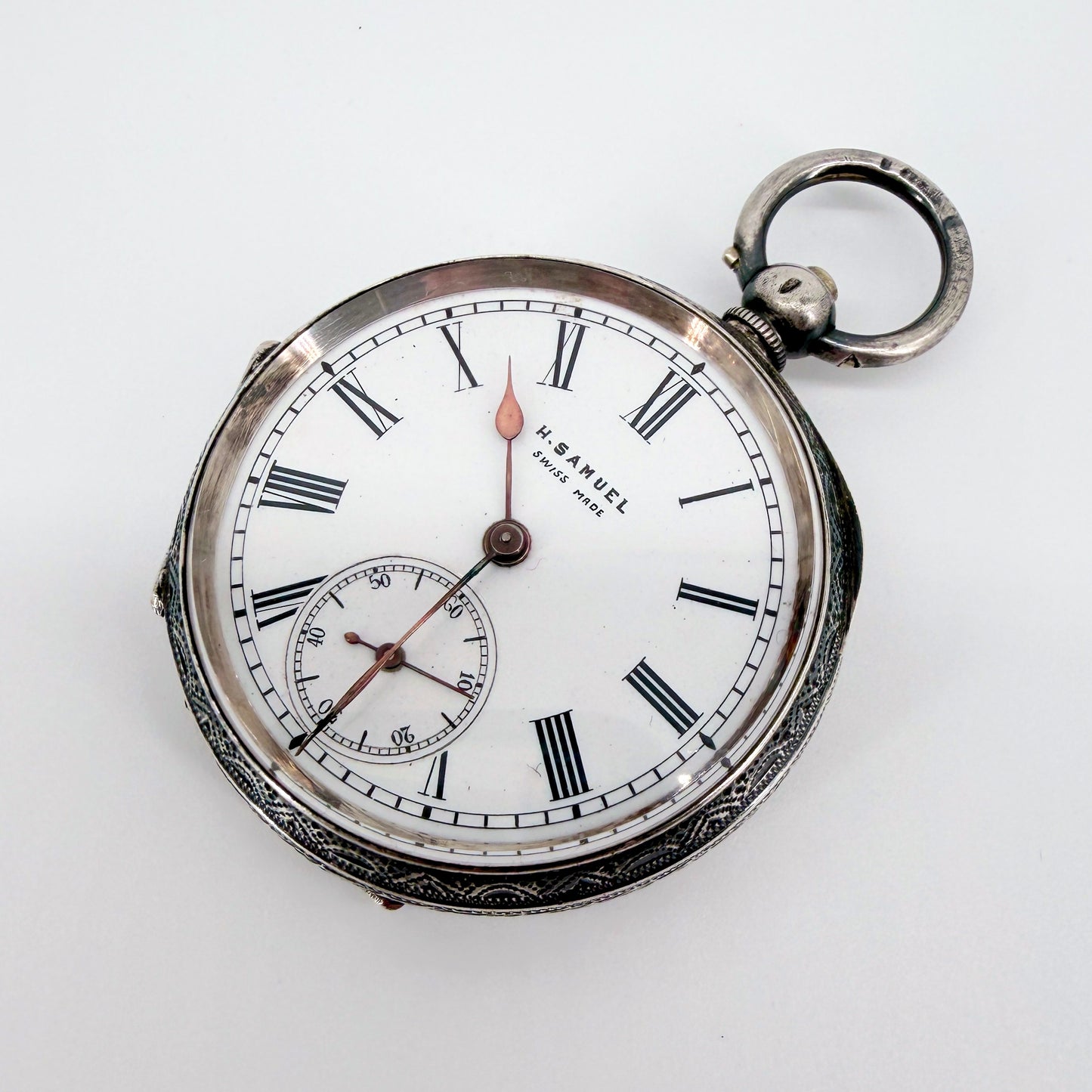 Antique Swiss 935 Silver Pocket Watch - H. Samuel - Working