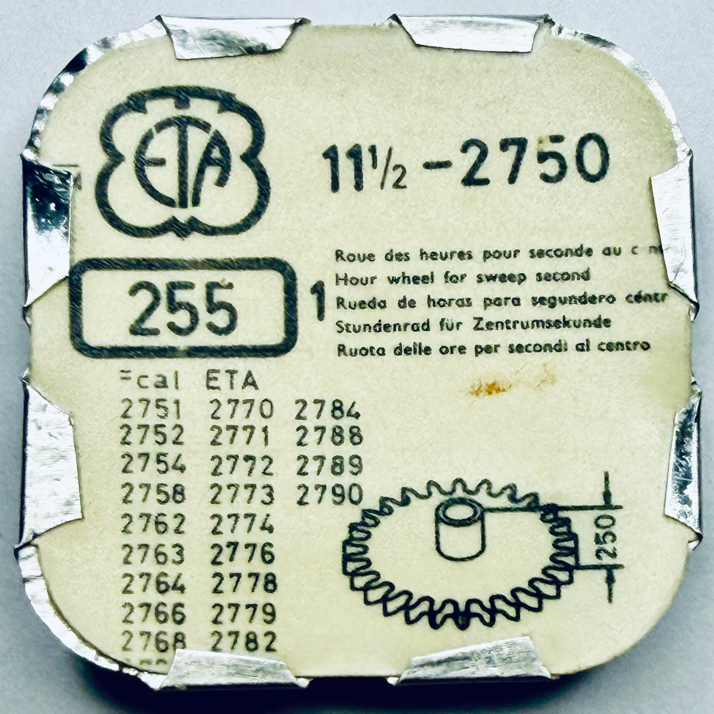 ETA 2750 – Hour Wheel, Height 2.50mm - 255