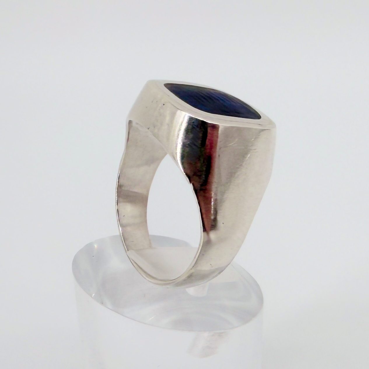Vintage Sterling Silver & Abalone Handmade Ring – UK Size S - image 5