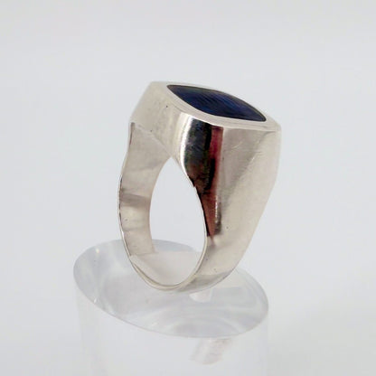 Vintage Sterling Silver & Abalone Handmade Ring – UK Size S - image 5
