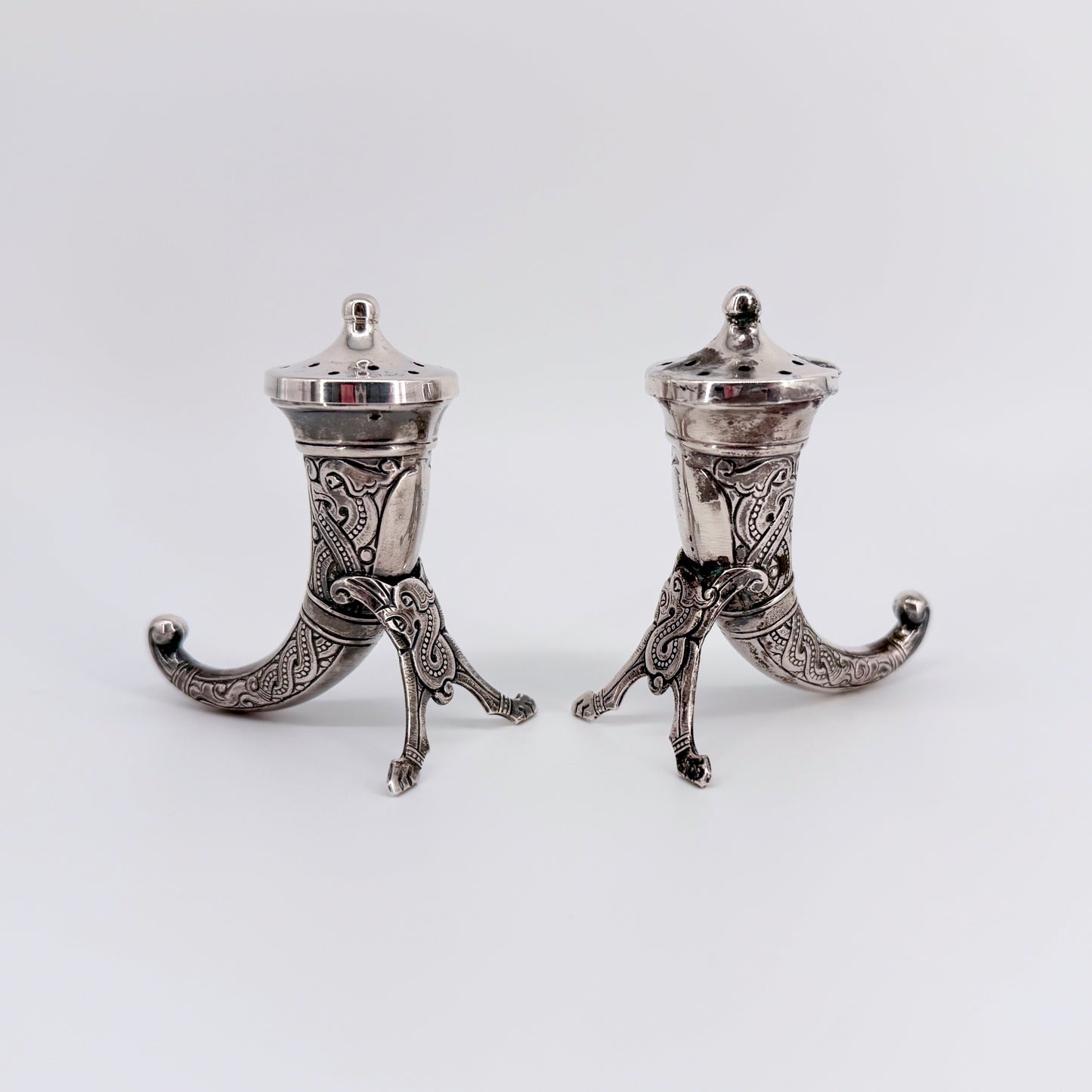 Pair of Antique Norwegian Silver Pepper Pots – Magnus Aase
