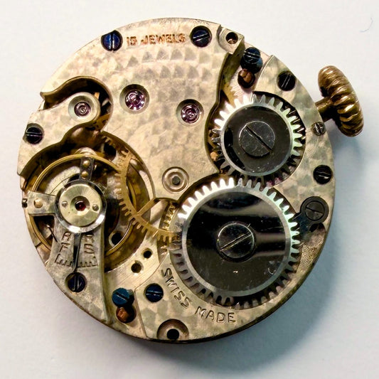 Swiss Made 15 Jewel Watch Movement with Hands & Dial, 23.5mm – Working - image 2