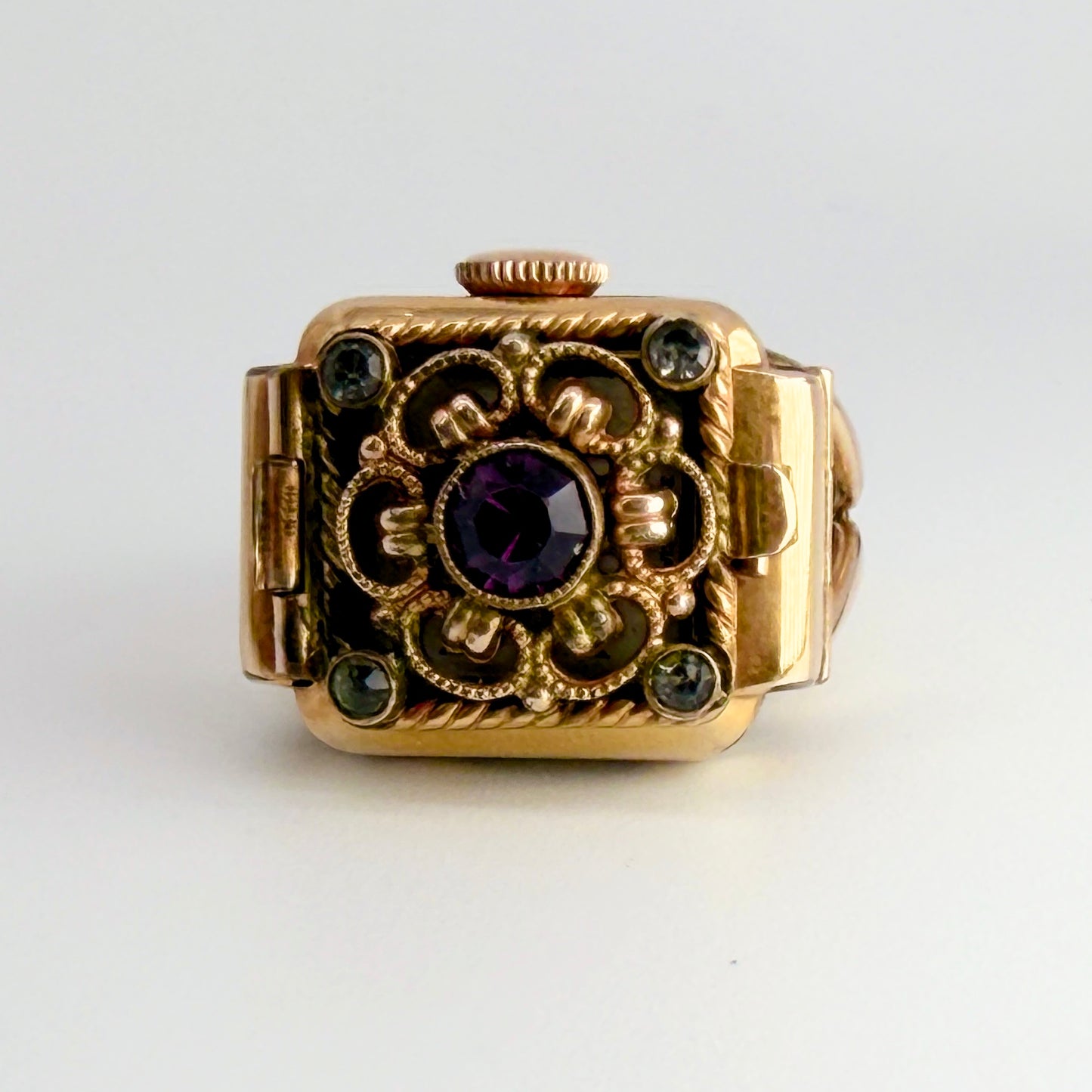 Vintage Sully Gold Plated Ring Watch – AS 976 – 17 Jewels – Working