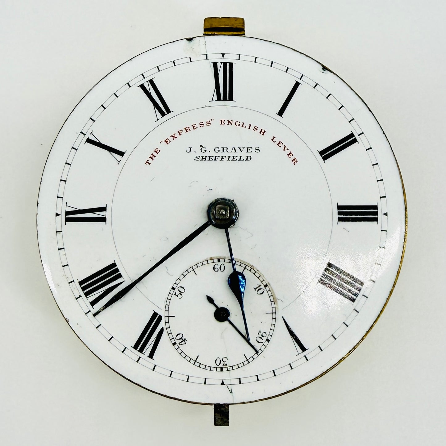 Antique J.G. Graves Sheffield Pocket Watch Movement English Lever - Working - 44.7mm