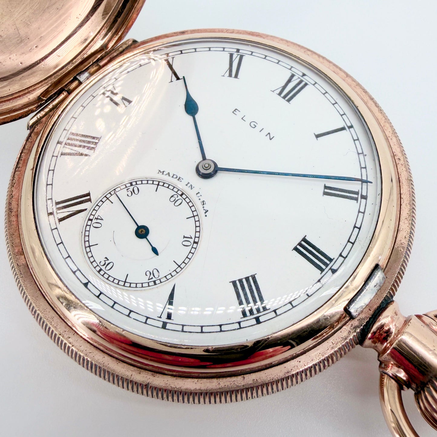 Antique Elgin Full Hunter Pocket Watch 1928 – Keystone Gold Filled Case – Working