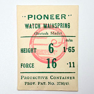 Pioneer Mainspring - H 1.65 mm × T 0.11 mm