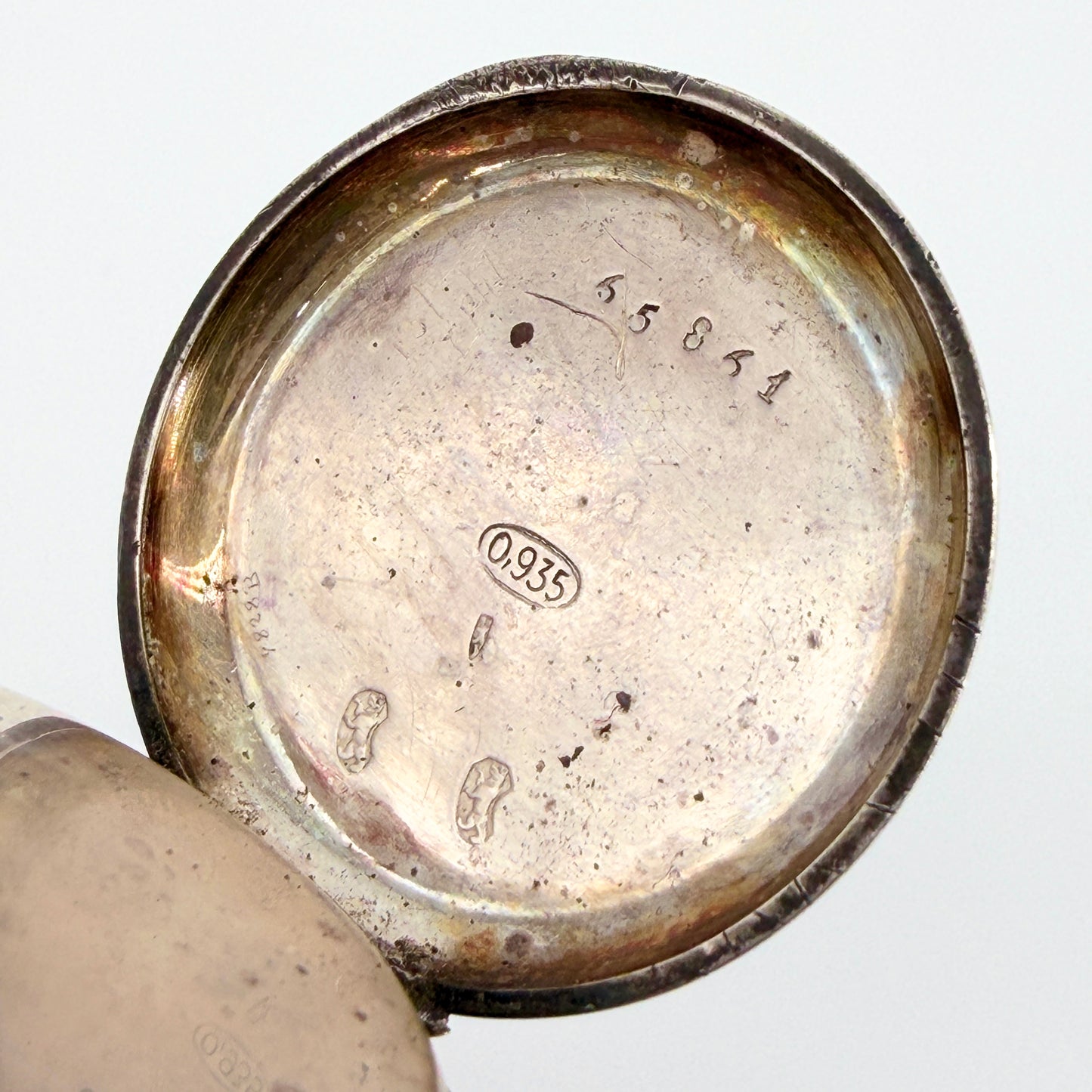 Antique Swiss 935 Silver Pocket Watch - Working Requires Repair