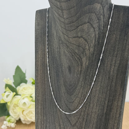 Brand New 925 Sterling Silver Singapore Chain Necklace – 18" (45cm)