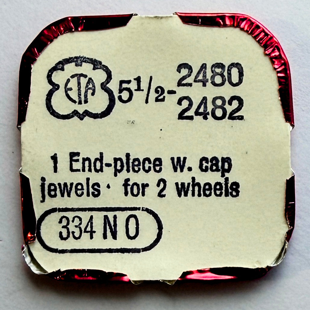 ETA 2480 / 2482 -  End Piece With Cap Jewels - 334 NO