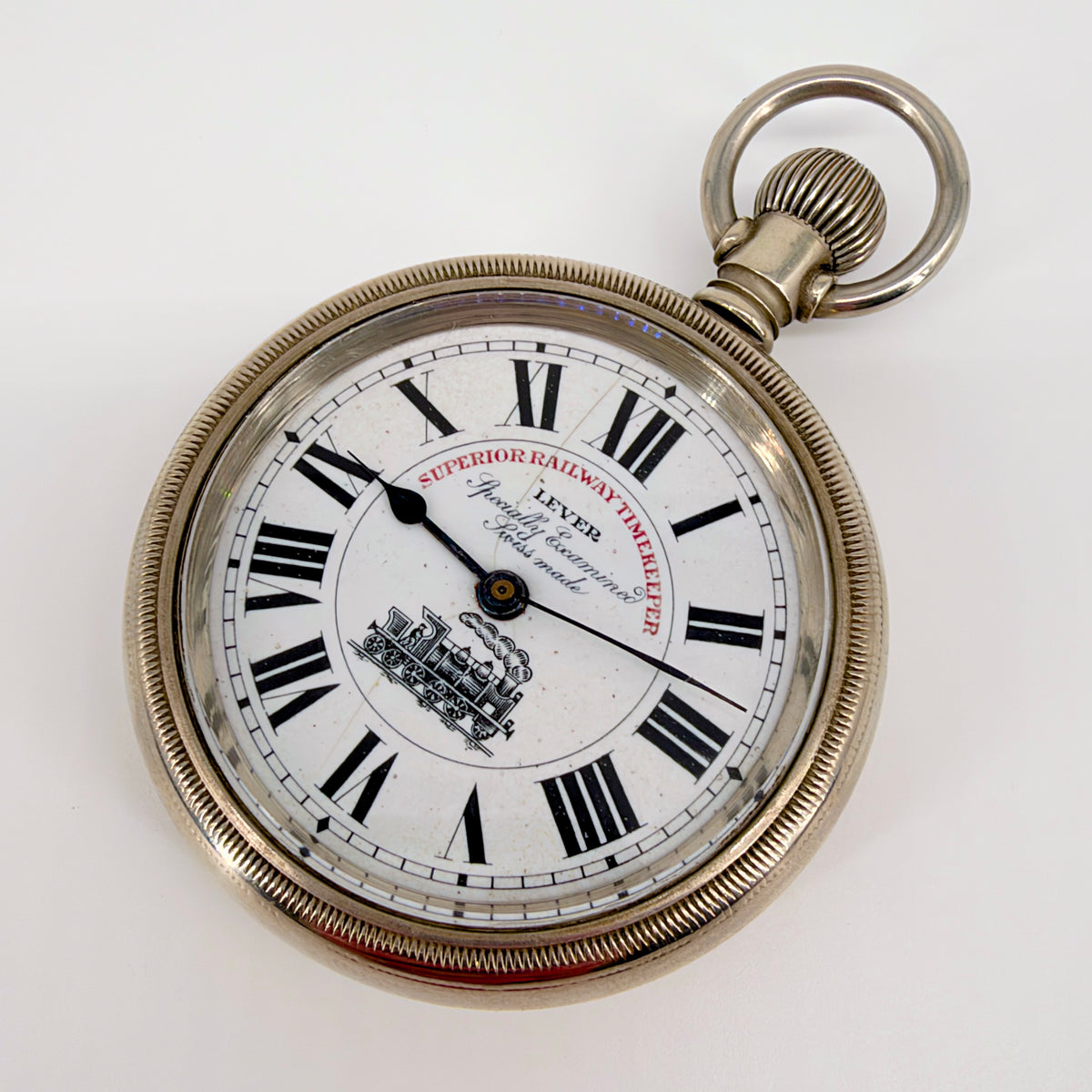 Antique Superior Railway Timekeeper Pocket Watch – Swiss - Working - image 2