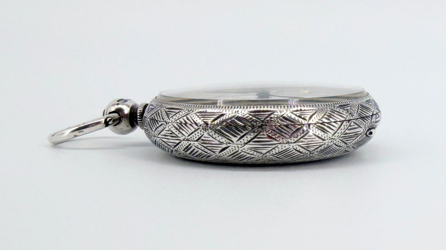 Antique Silver Pocket Watch - London 1883 Arthur Baume - Working
