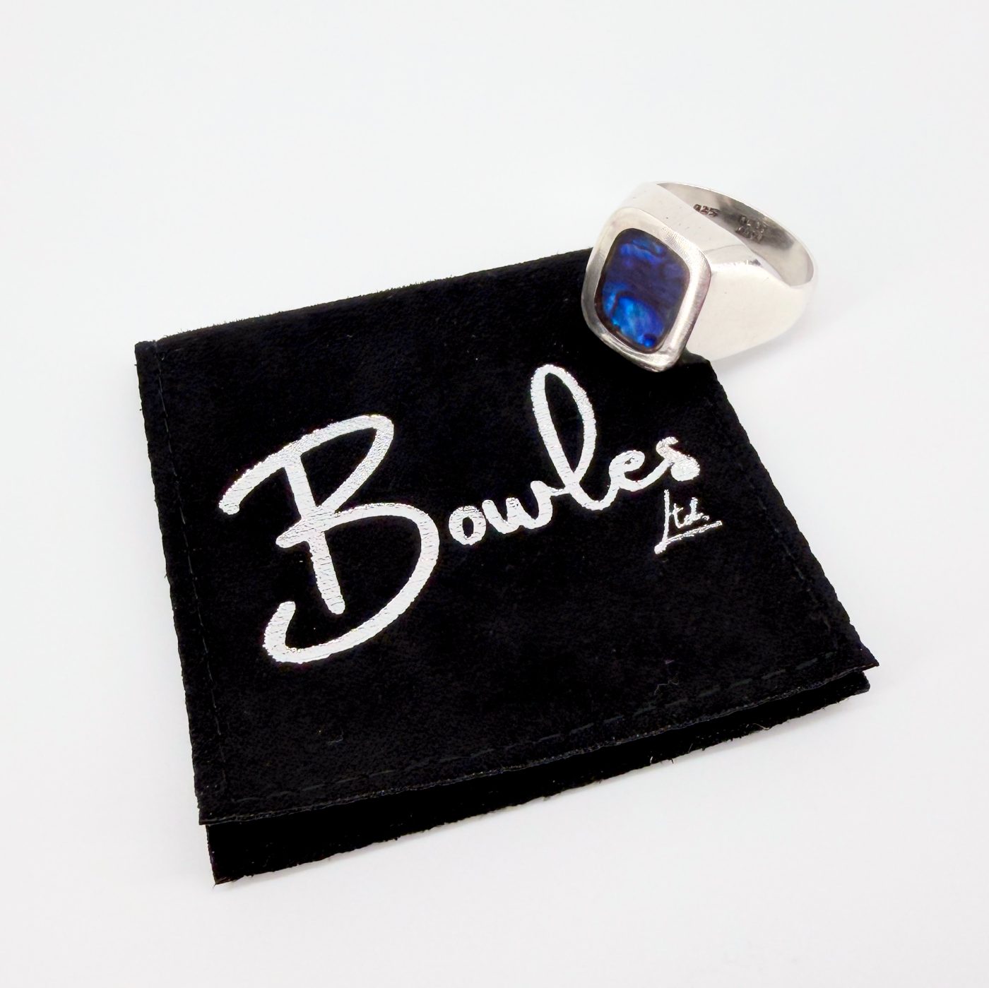Vintage Sterling Silver & Abalone Handmade Ring – UK Size S - image 2