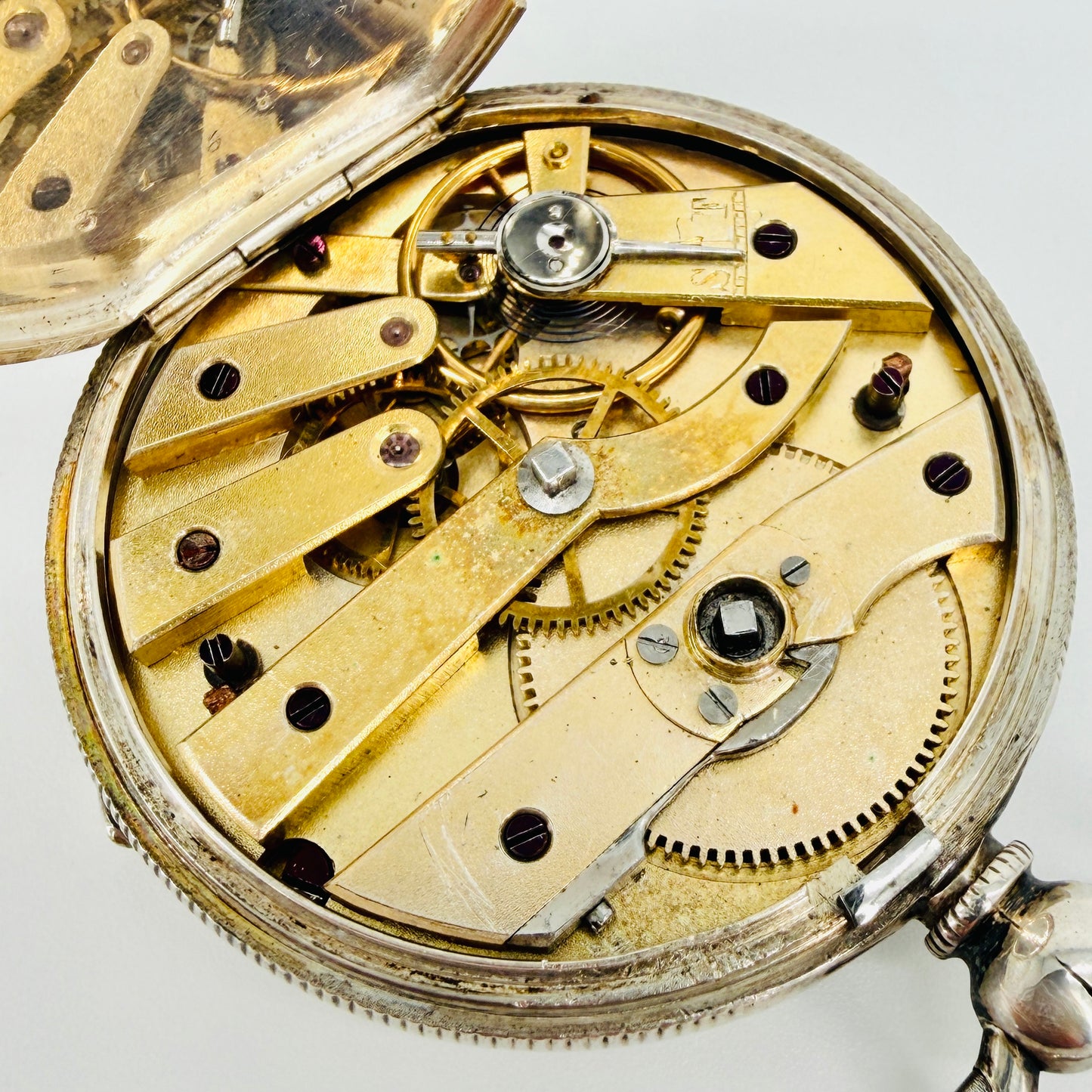 Antique Silver Cased Pocket Watch - Key Wound - Working
