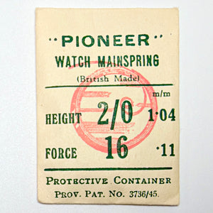 Pioneer Mainspring - H 1.04 mm × T 0.11 mm