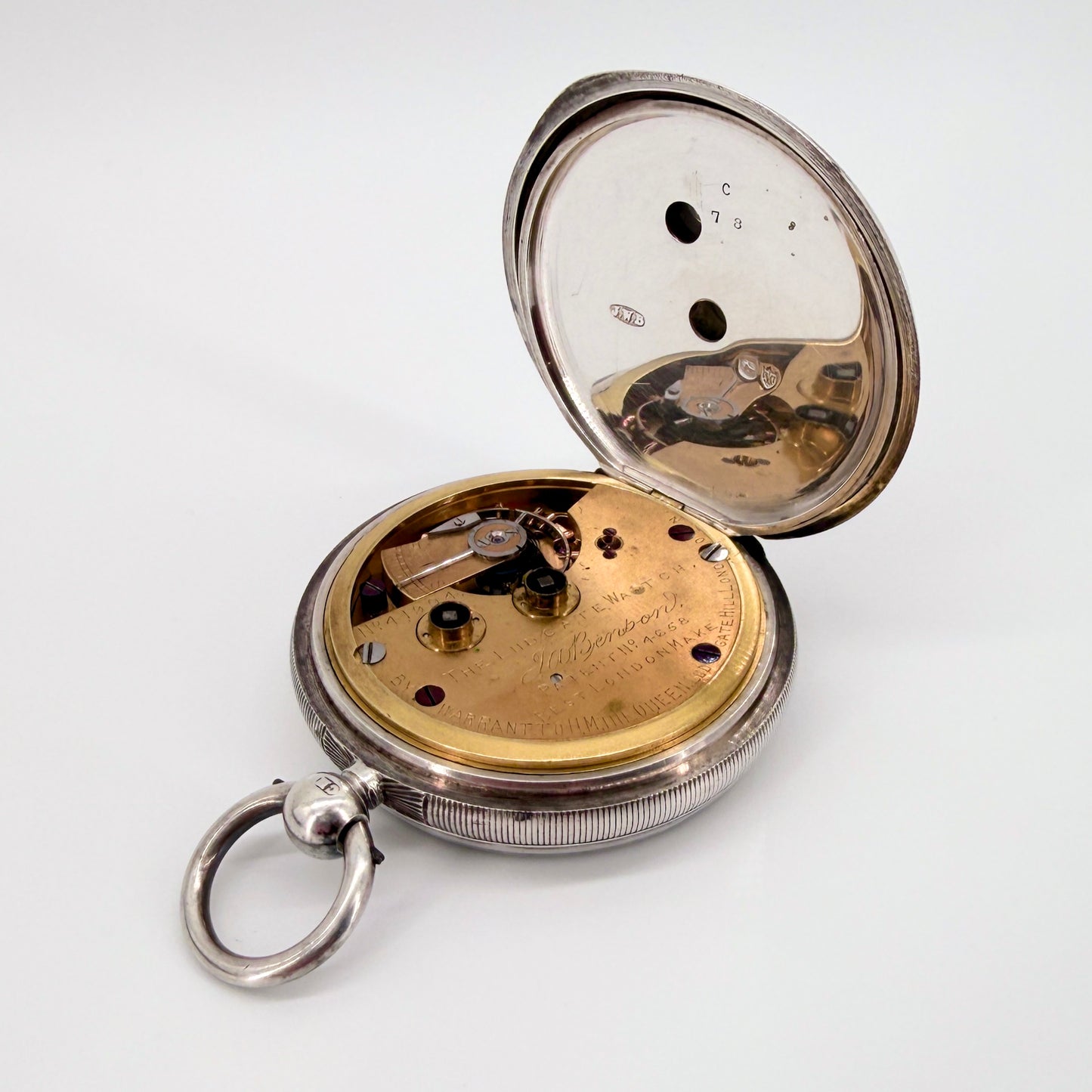 Antique Silver J.W. Benson “The Ludgate” Pocket Watch - London 1887 - Working