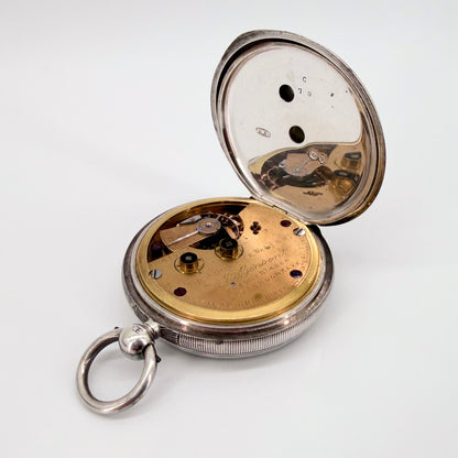 Antique Silver J.W. Benson “The Ludgate” Pocket Watch - London 1887 - Working