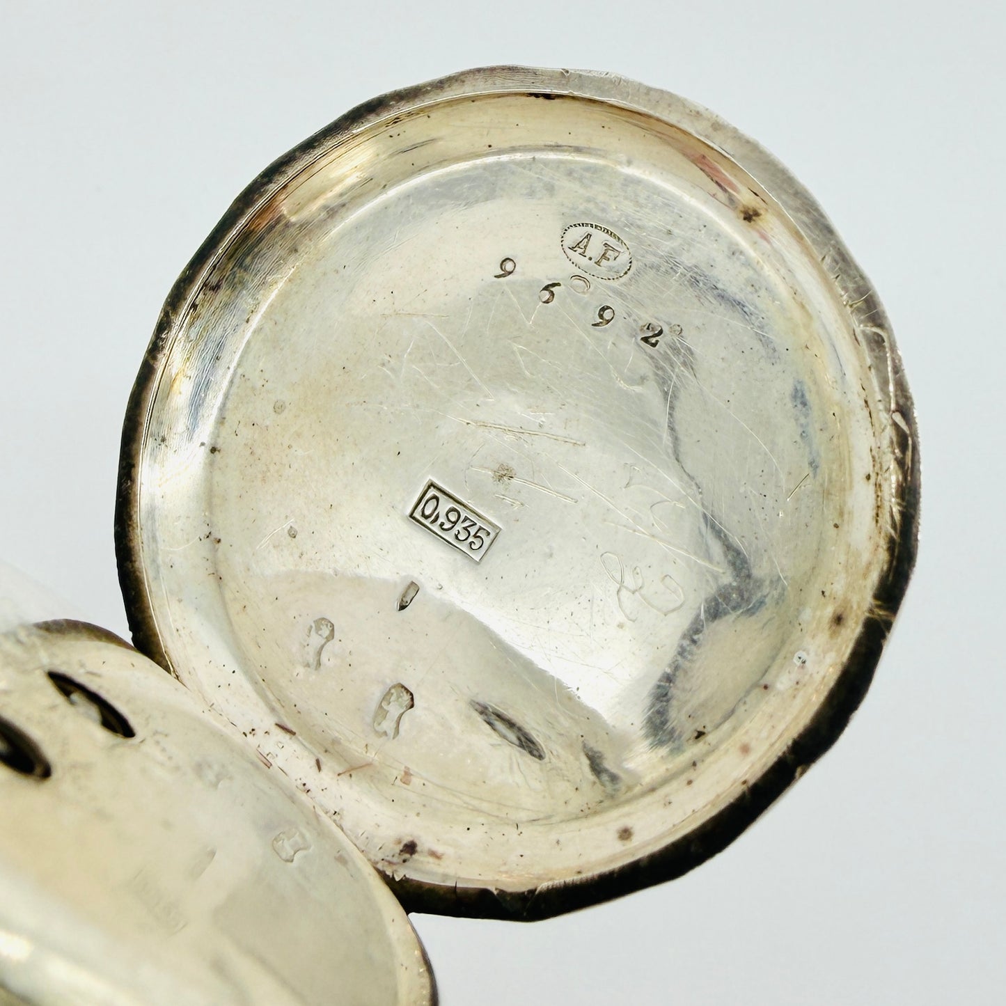 Antique Swiss 935 Silver Pocket Watch - Key Wound - Working
