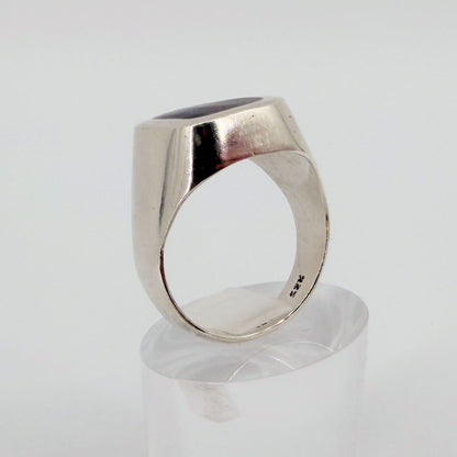 Vintage Sterling Silver & Abalone Handmade Ring – UK Size S - image 4