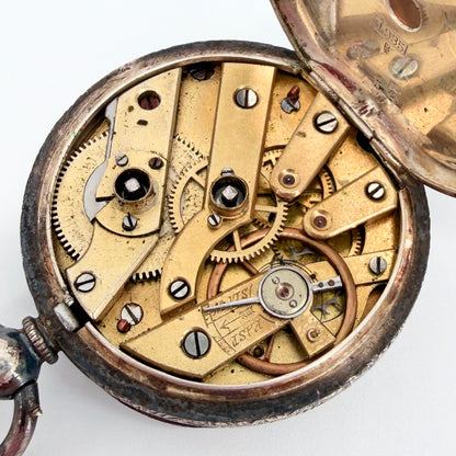Antique Swiss Silver Cased Pocket Watch - Working