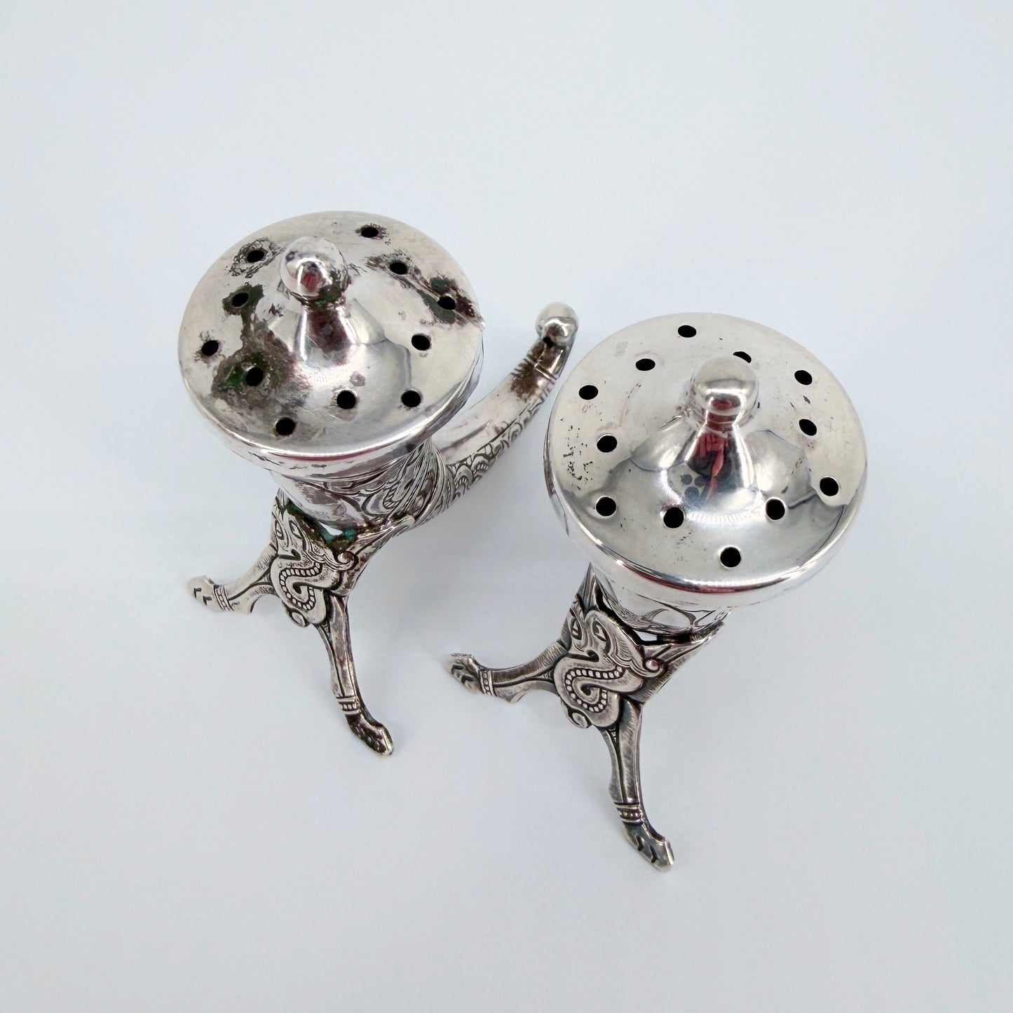 Pair of Antique Norwegian Silver Pepper Pots – Magnus Aase